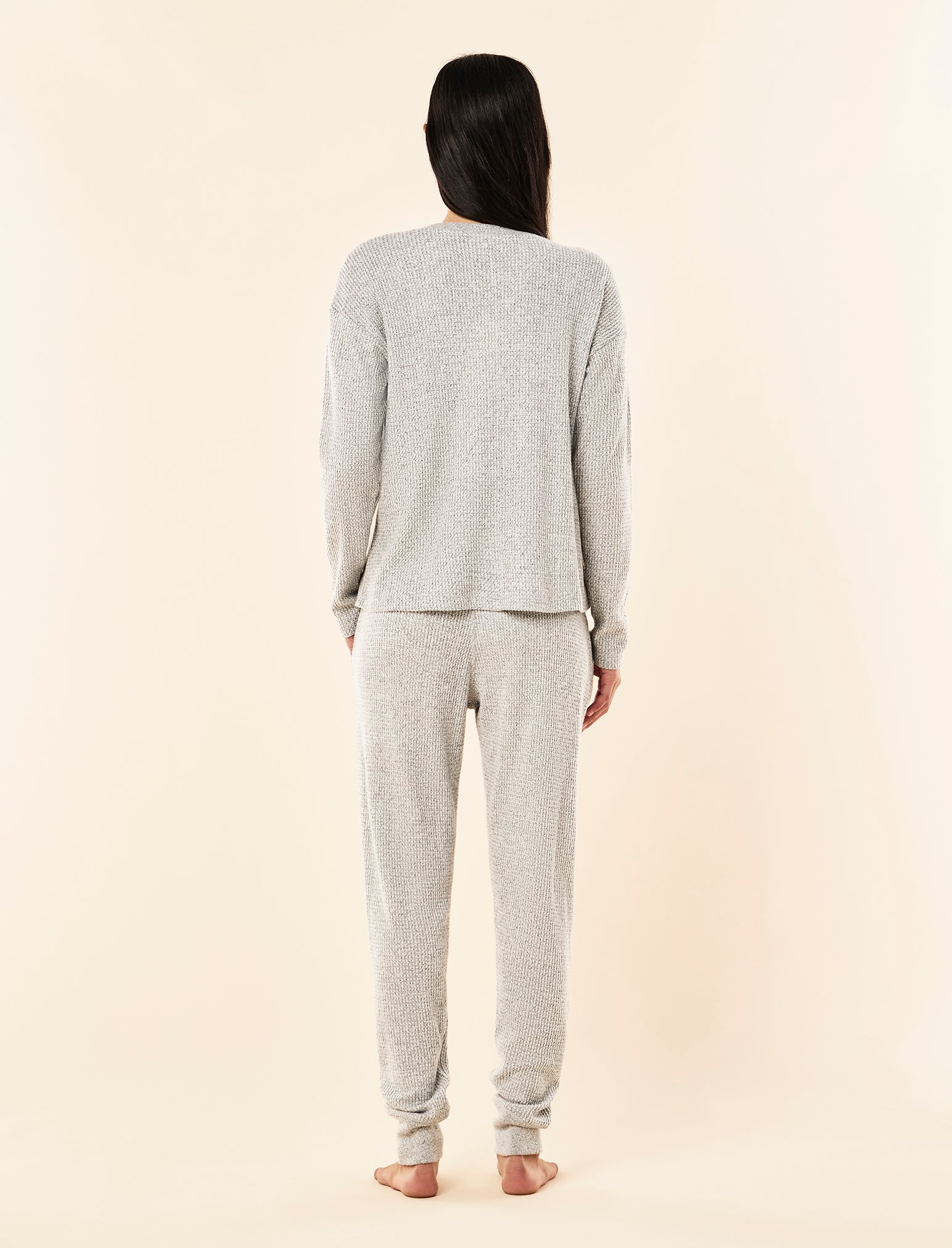 Super Soft Waffle V-Neck Long Sleeve Top