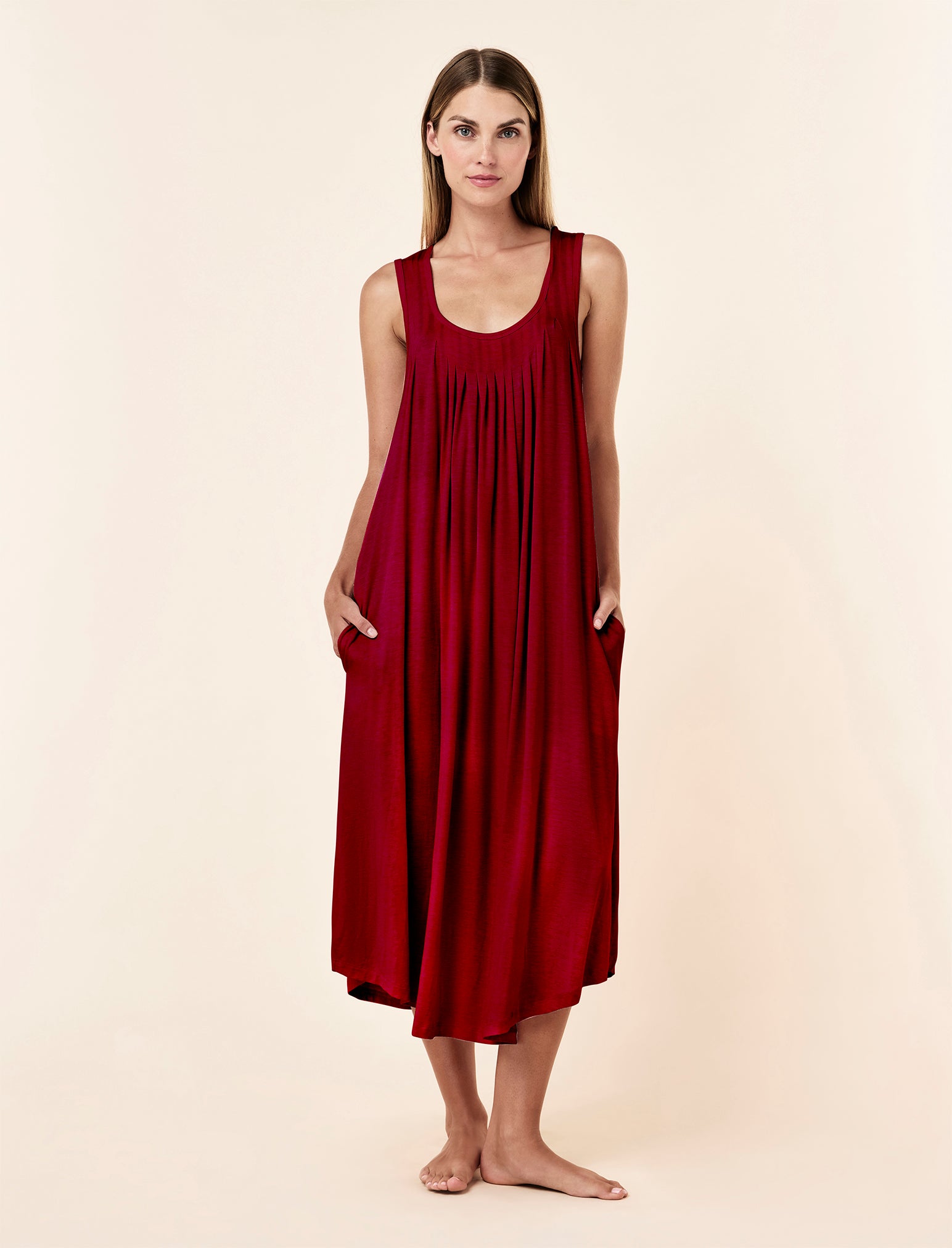 Kate Modal Soft Pleat Front Maxi Nightie