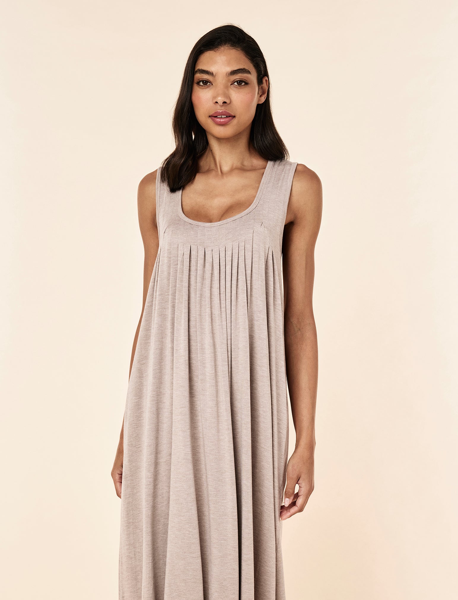 Kate Modal Soft Pleat Front Maxi Nightie