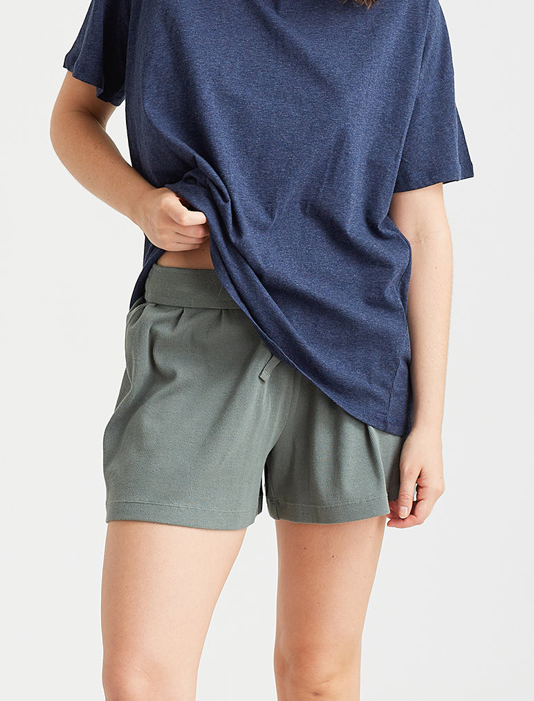Organic Cotton Knit Tee in Navy