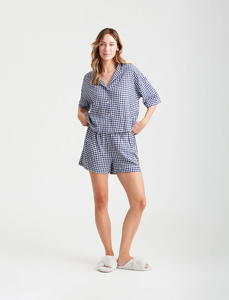 Seersucker Gingham Boxer PJ Set