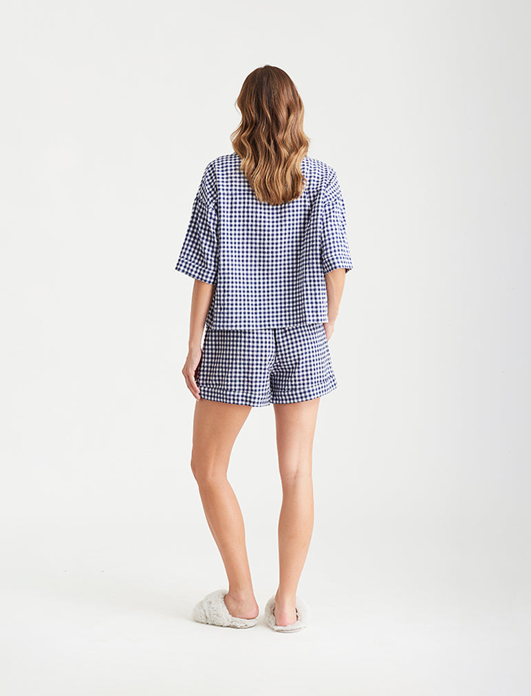 Seersucker Gingham Boxer PJ Set