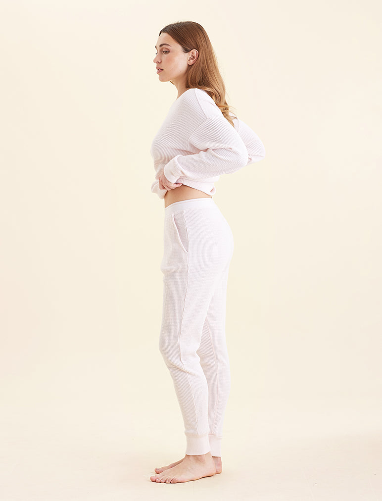 Super Soft Waffle Exposed Elastic Jogger