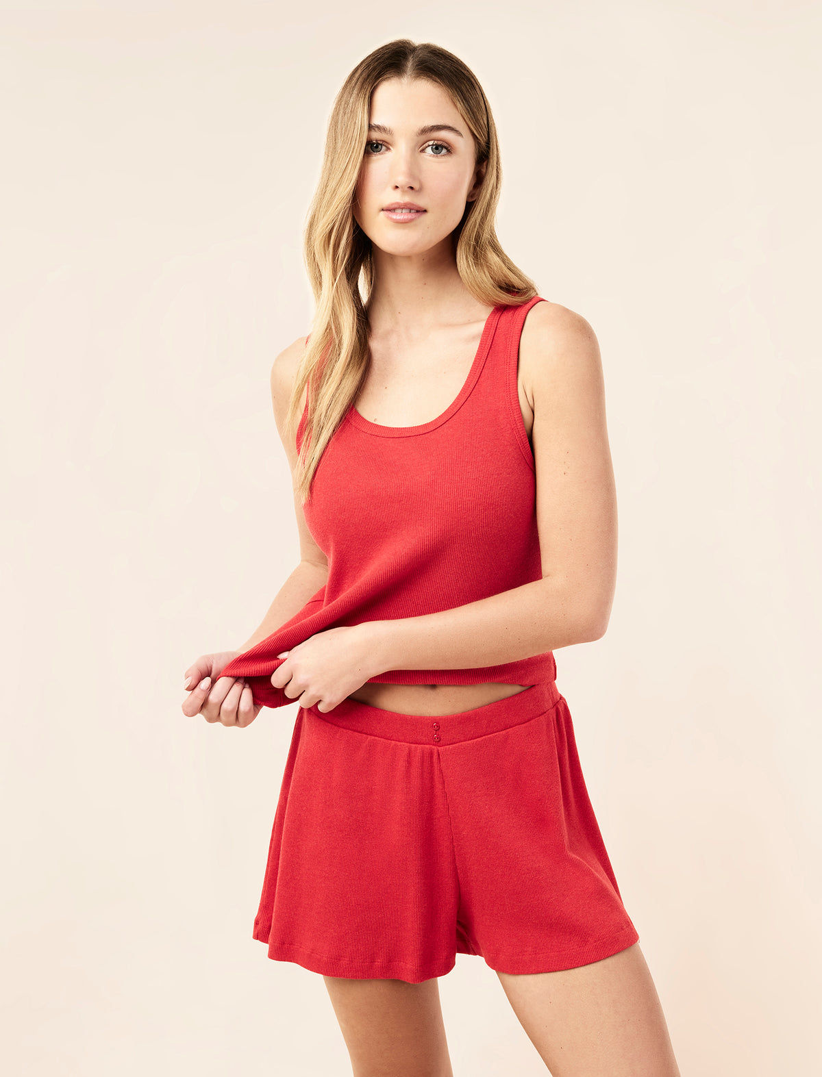 Yasmin wearing the Soft Baby Rib Tank