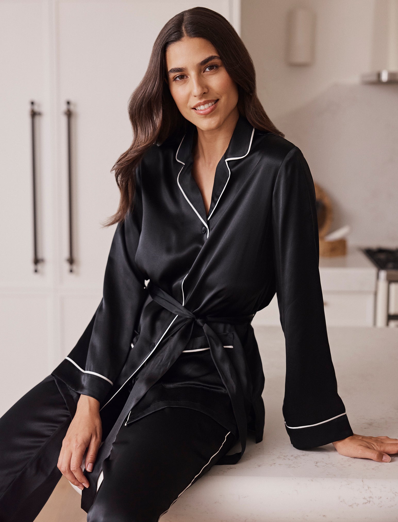 Sylvie Silk Wrap PJ Set