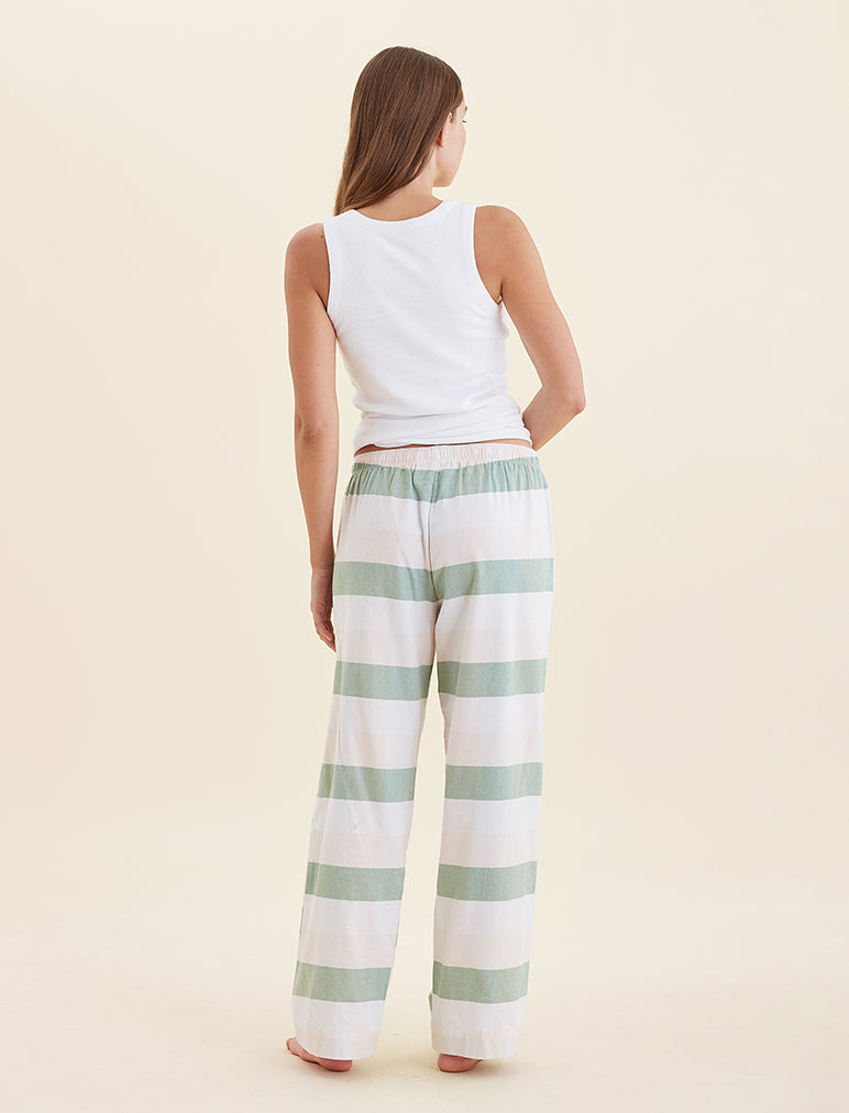 Organic Cotton Plaid Full Length Pant