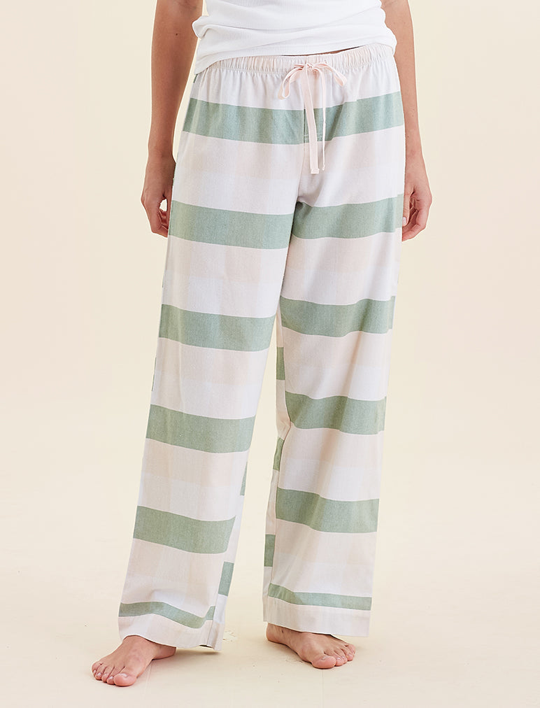 Organic Cotton Plaid Full Length Pant
