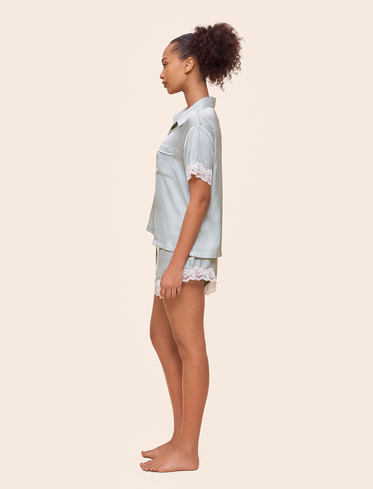 Annabelle Satin Lace Boxer PJ Set