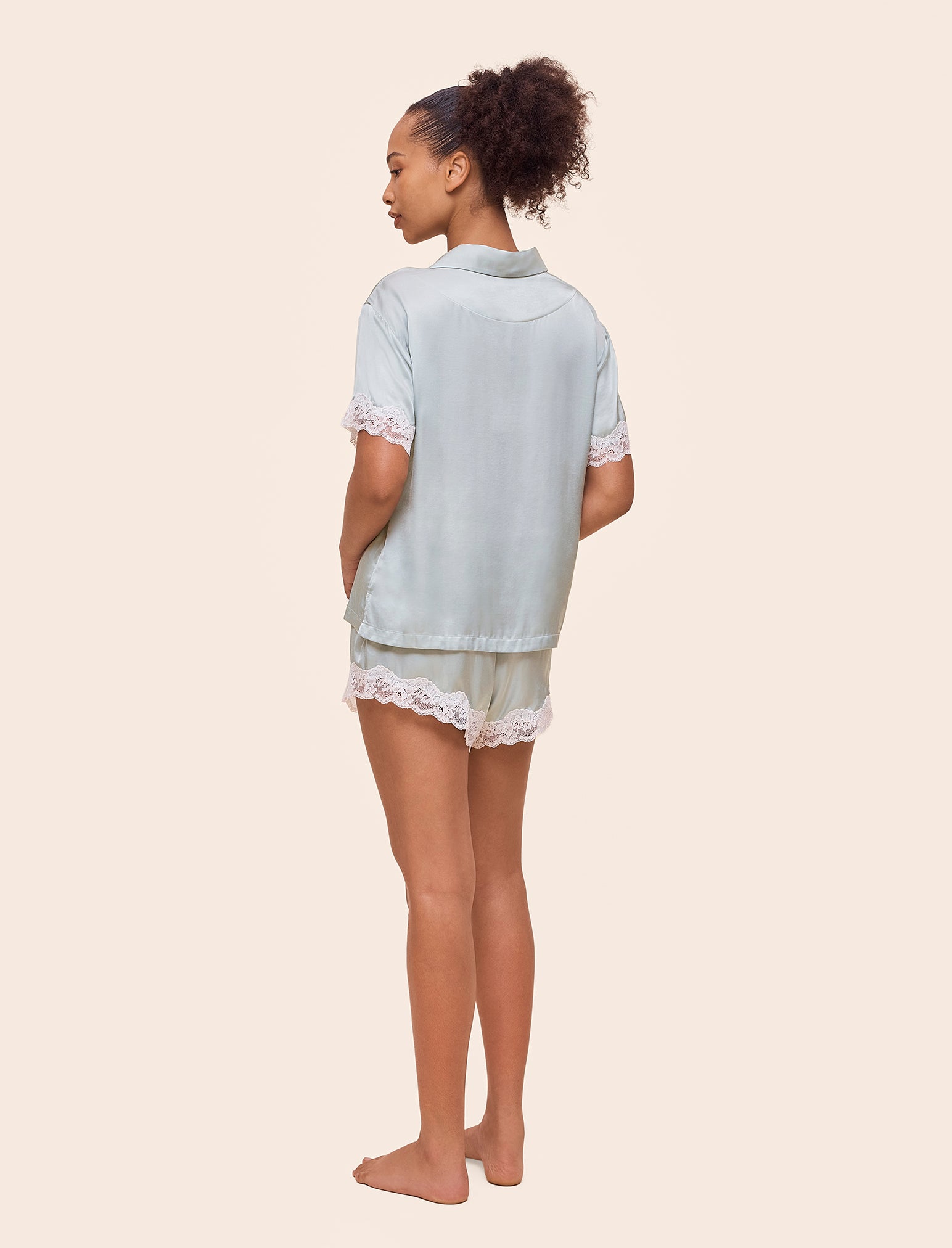 Annabelle Satin Lace Boxer PJ Set