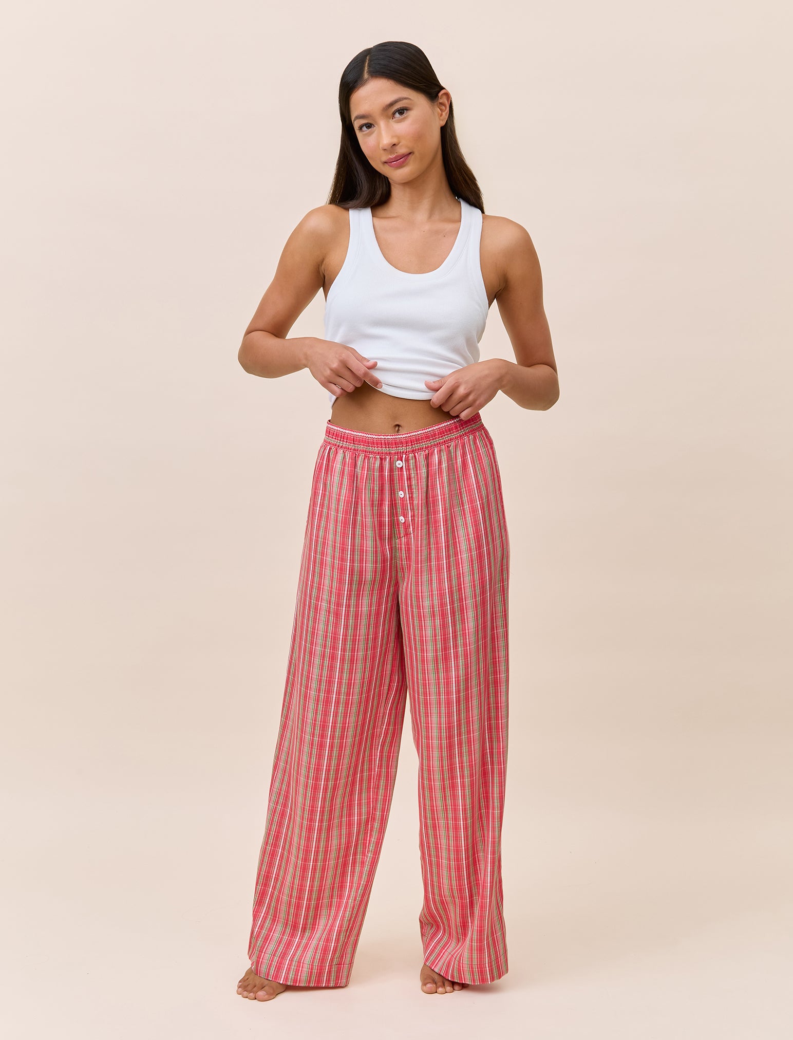Holiday Plaid Full Length Pant