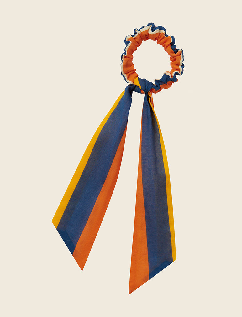 Holiday Stripe Bow Scrunchie