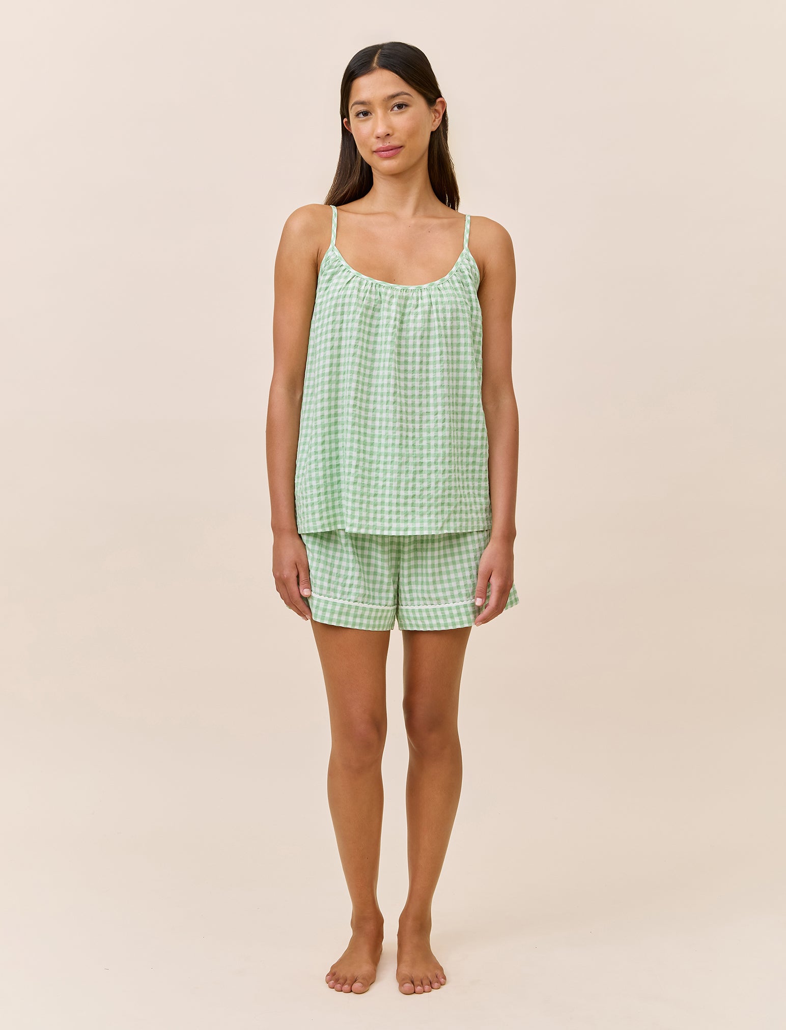 Seersucker Gingham Cami Boxer PJ
