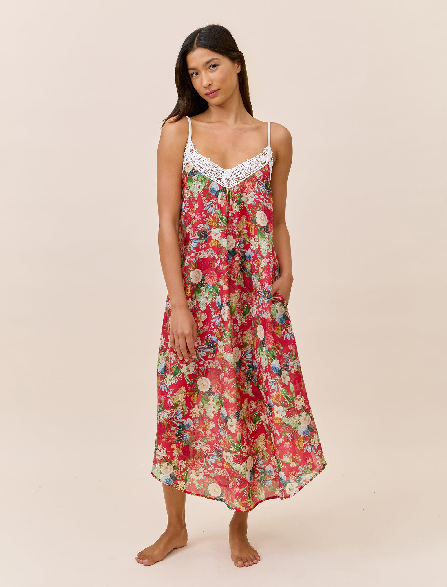 Holly Lace Front Maxi Nightie
