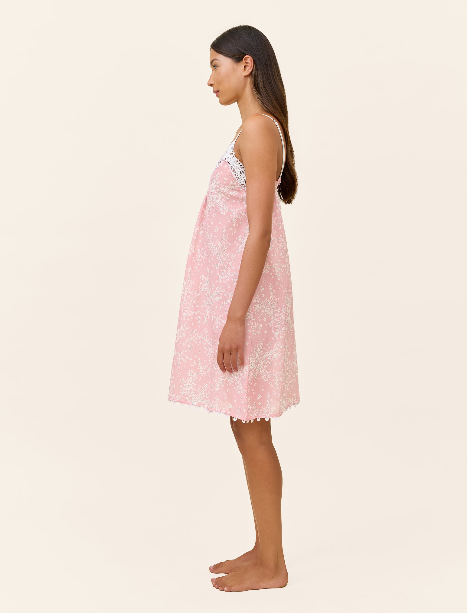 Cheri Blossom Lace Front Midi Nightie