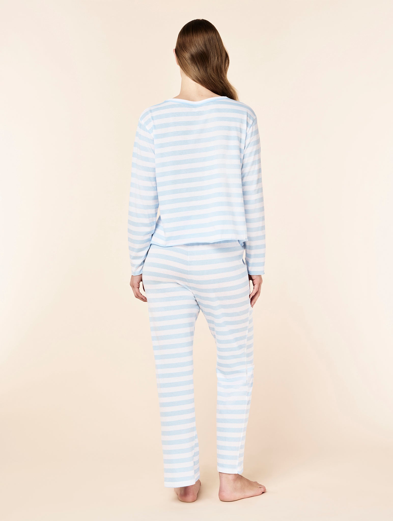 Jada Organic Cotton Knit Stripe Full Length PJ Set
