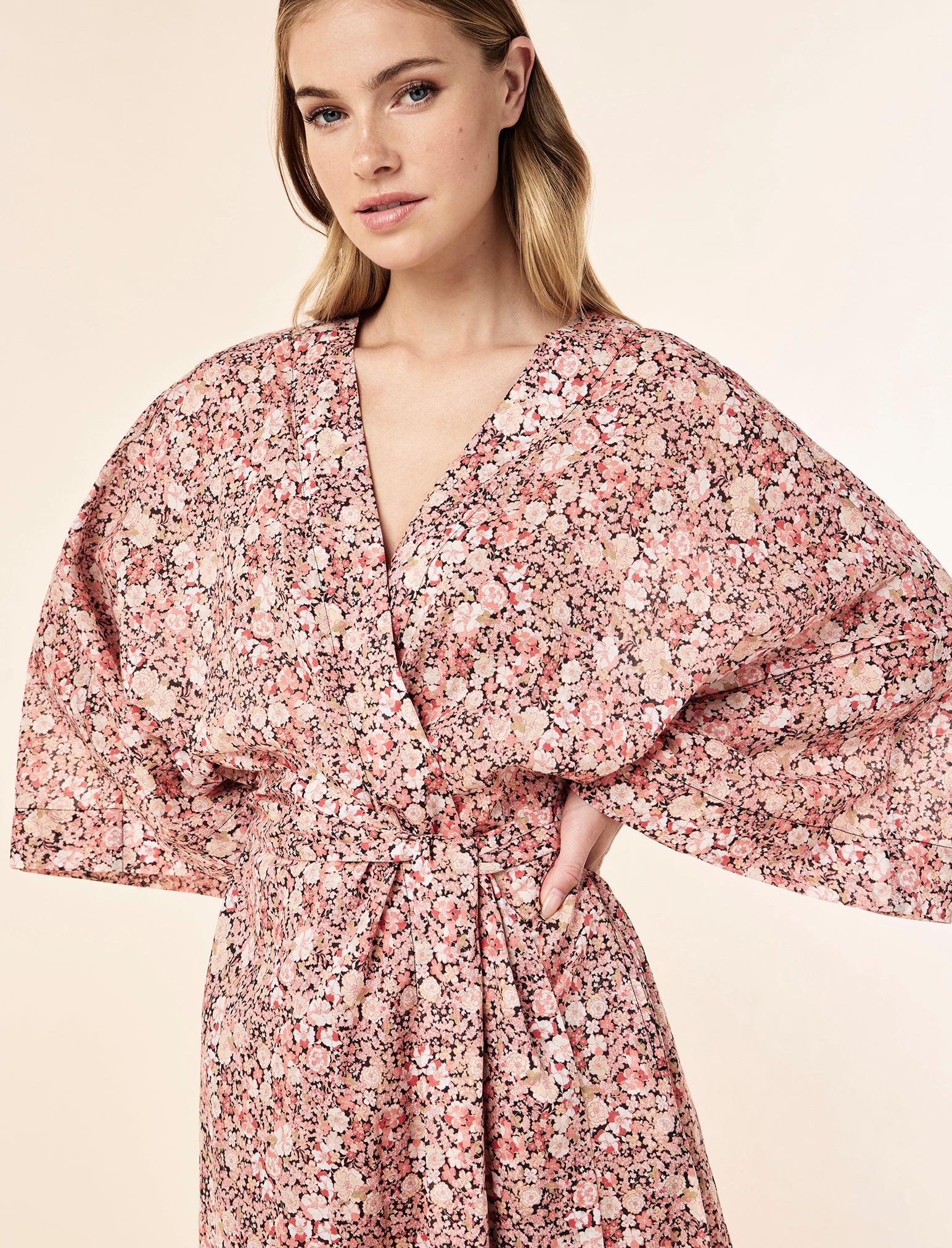 Carly Floral Maxi Kimono Robe