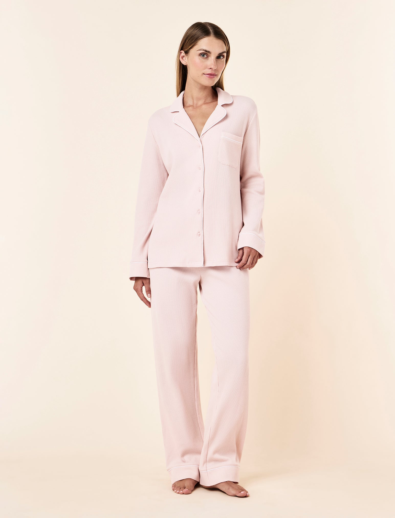 Claire Cotton Waffle Full Length PJ Set