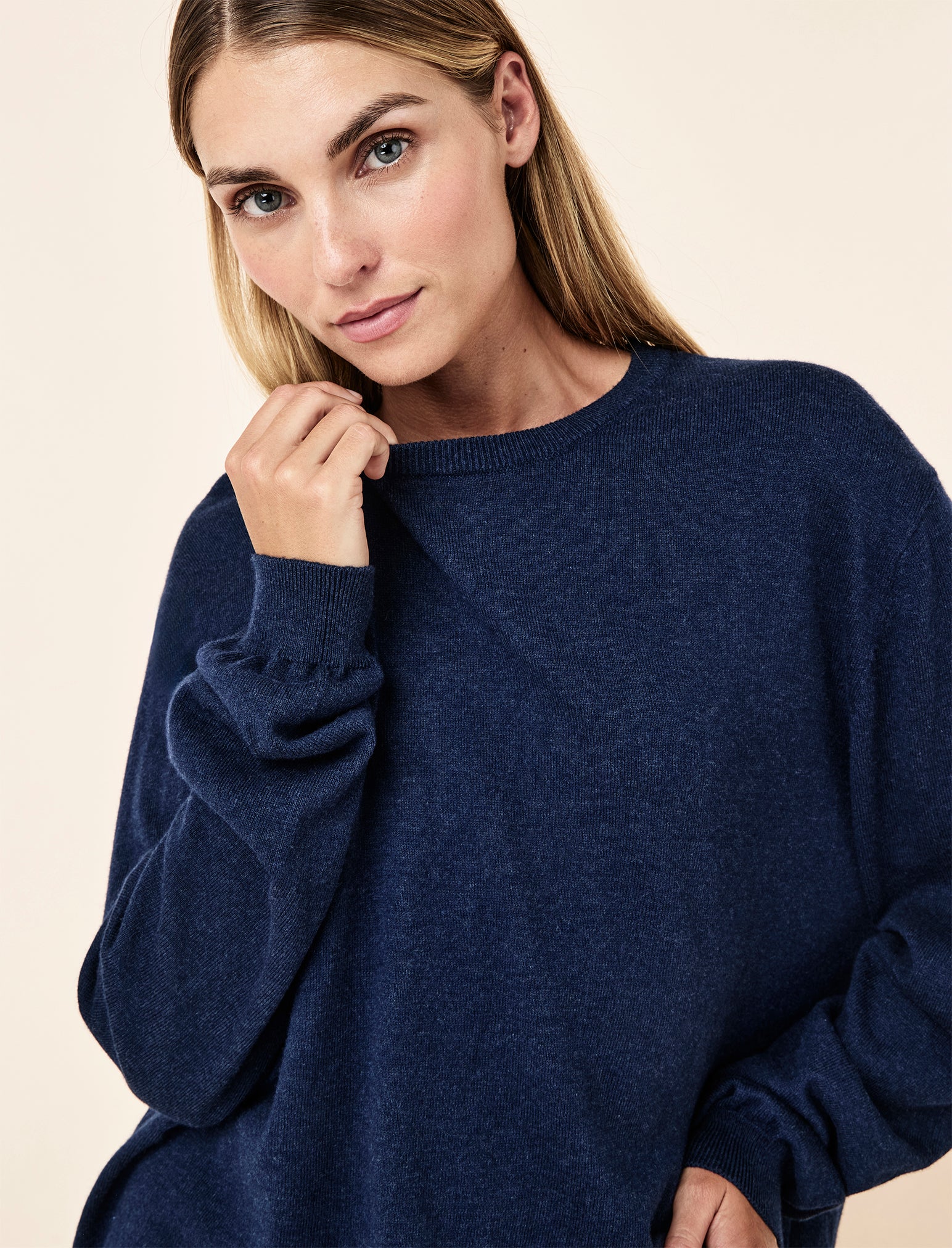 Cotton Cashmere Long Sleeve Top