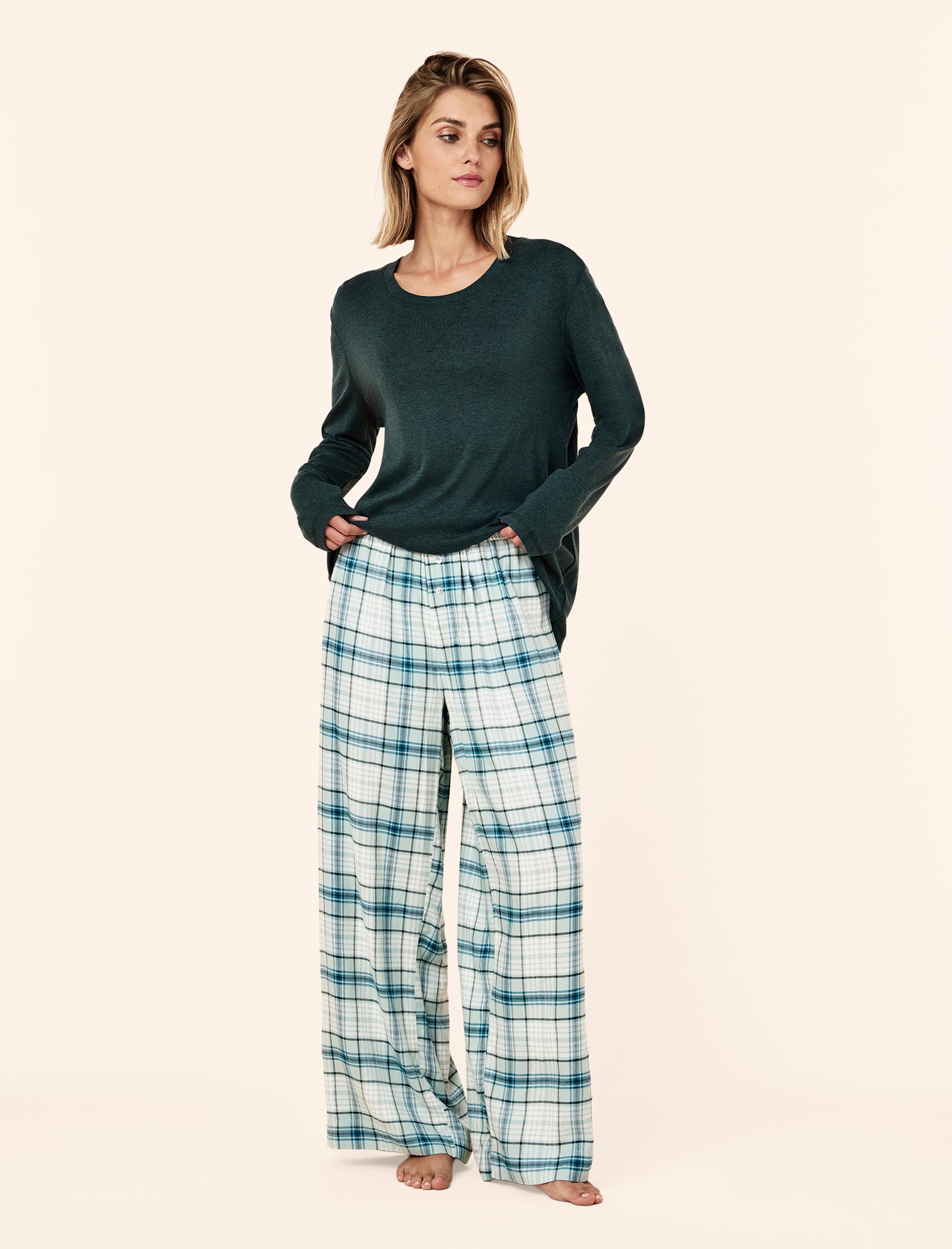 Comfy Plaid Full Length Pant