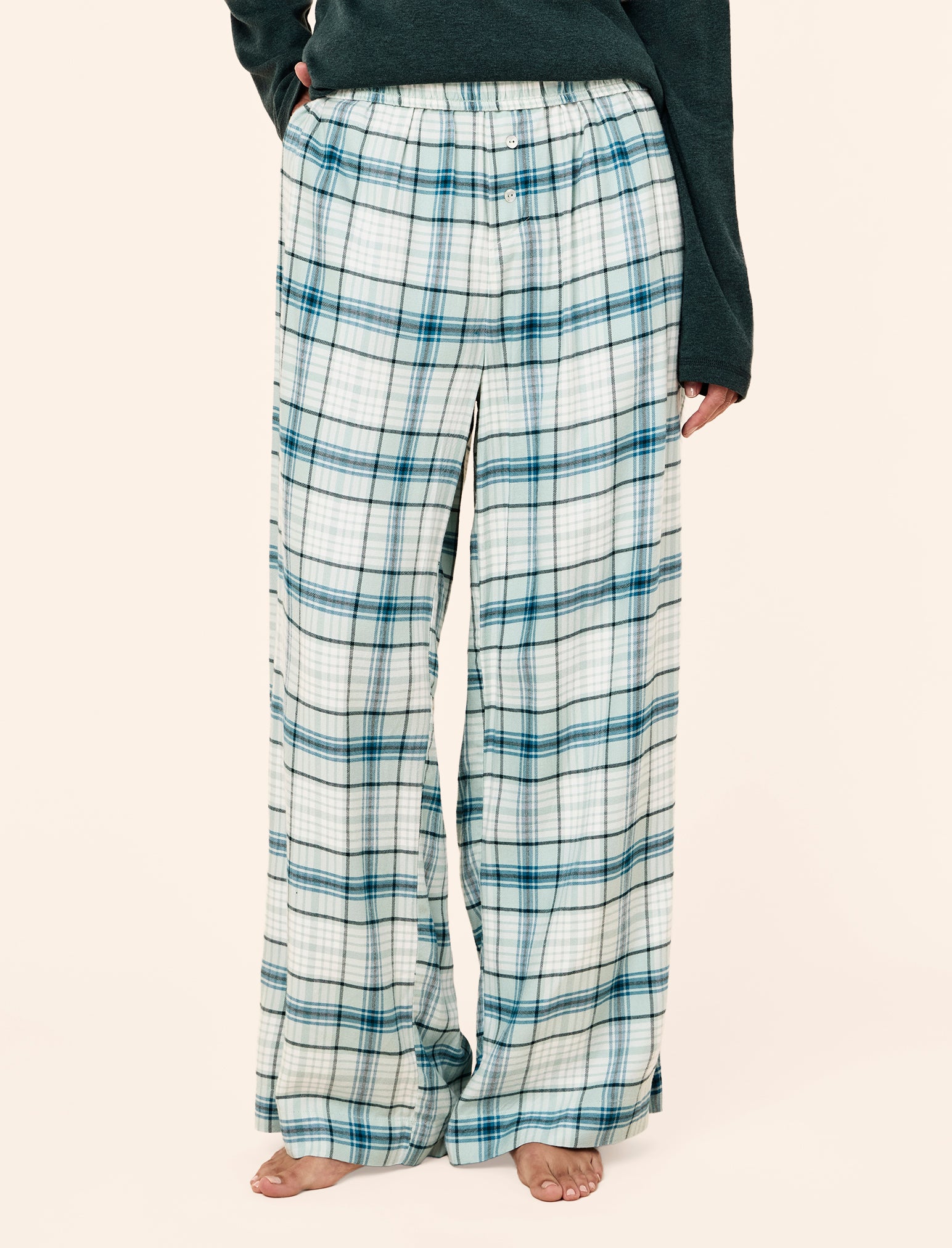 Comfy Plaid Full Length Pant
