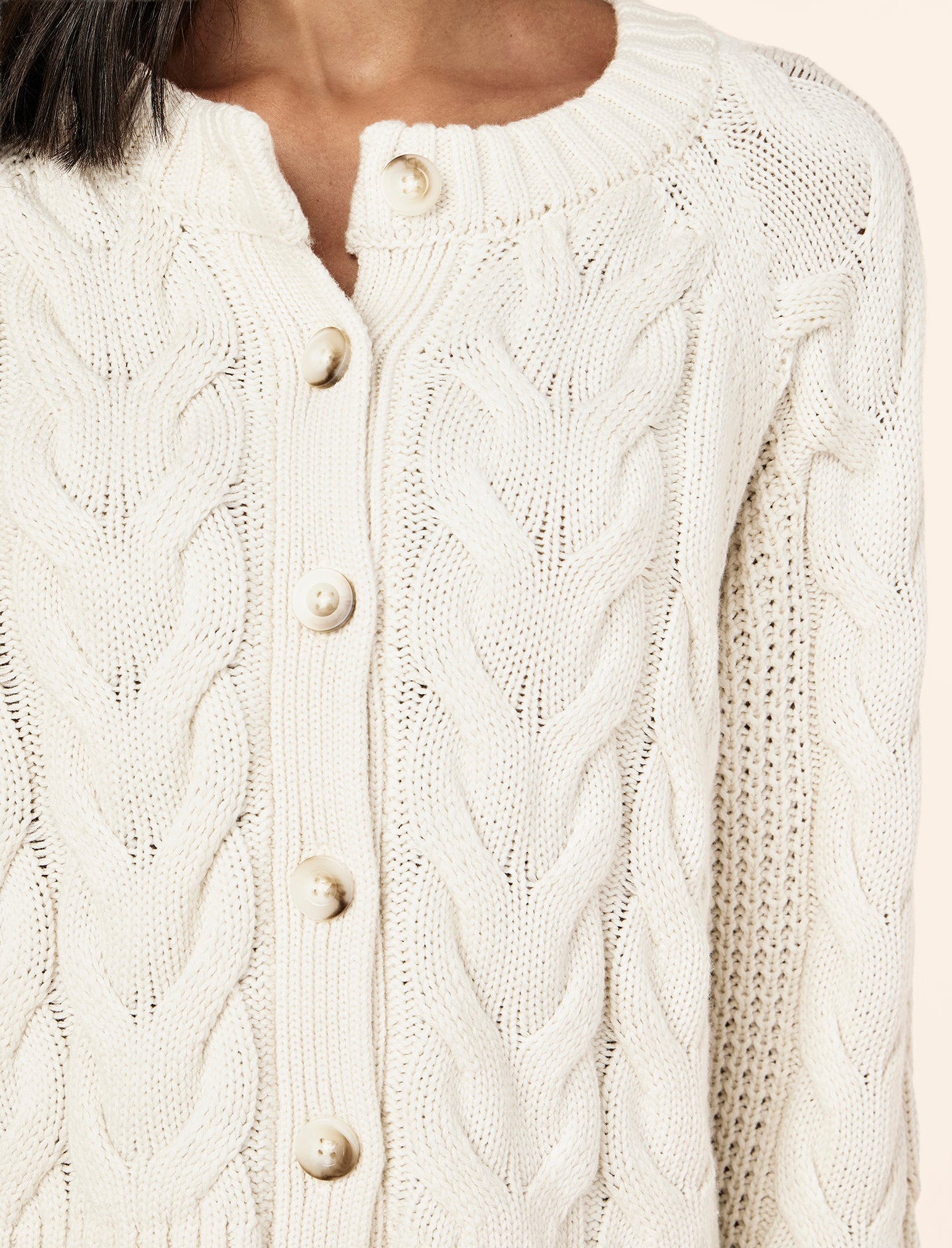 Cosy Cable Cotton Cashmere Cardi