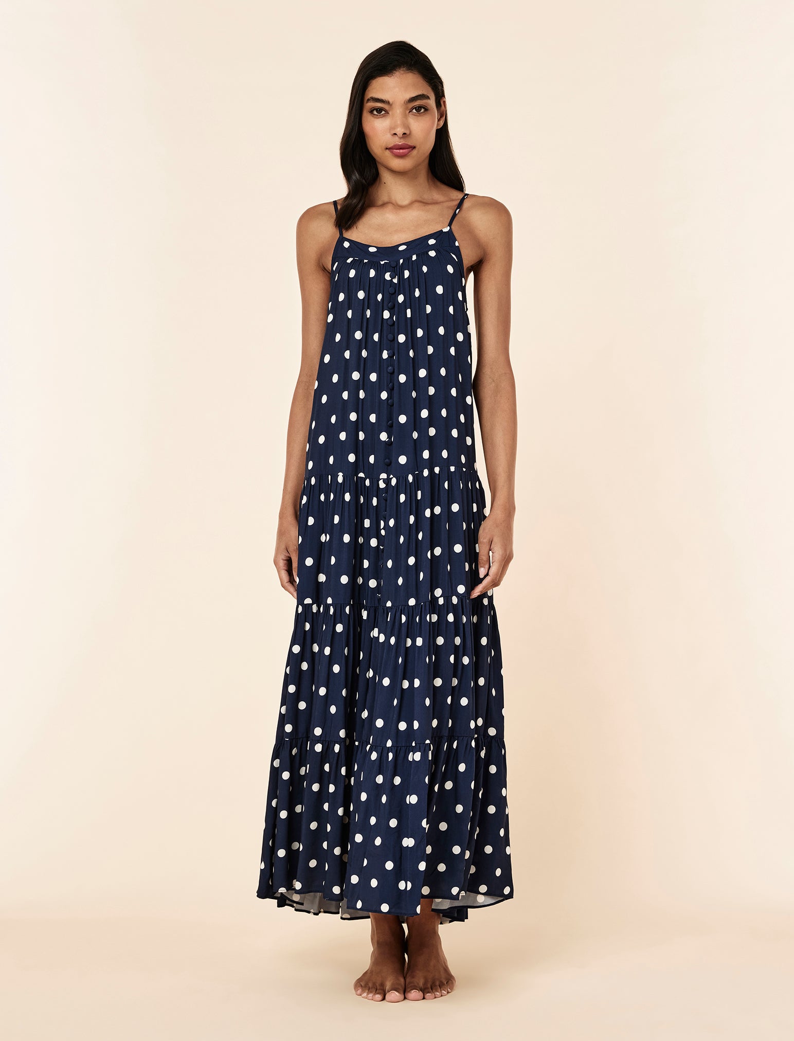 Spot Tiered Maxi Nightie