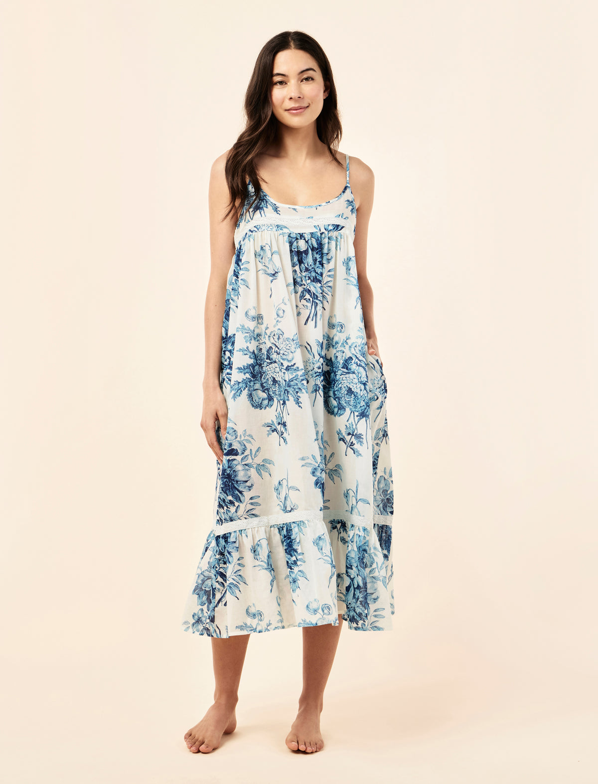 Sakura wearing the Karen Walker Romantic Floral Lace Insert Nightie