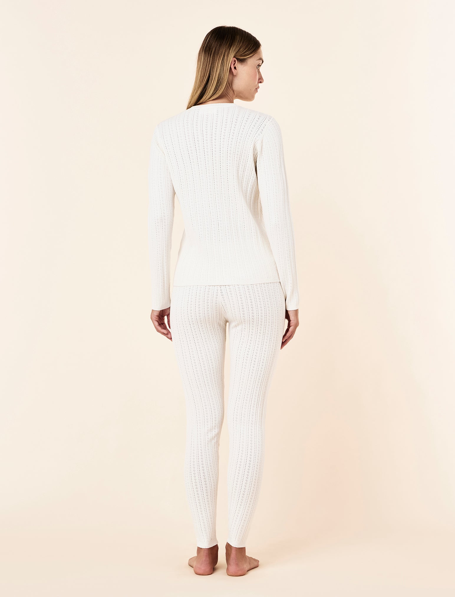 Olivia Pointelle Long Sleeve Henley Top