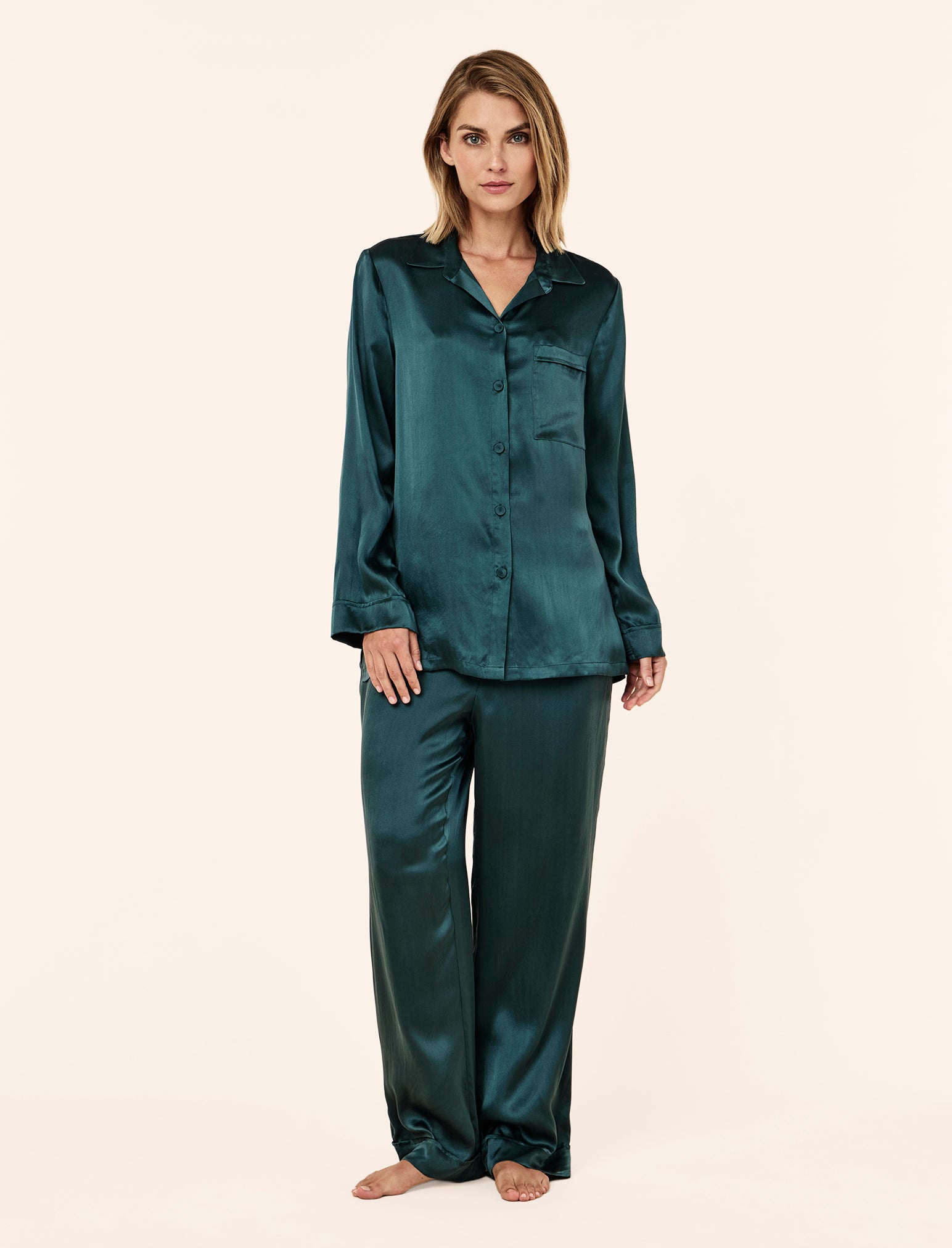 Audrey Washable Silk Full Length PJ Set