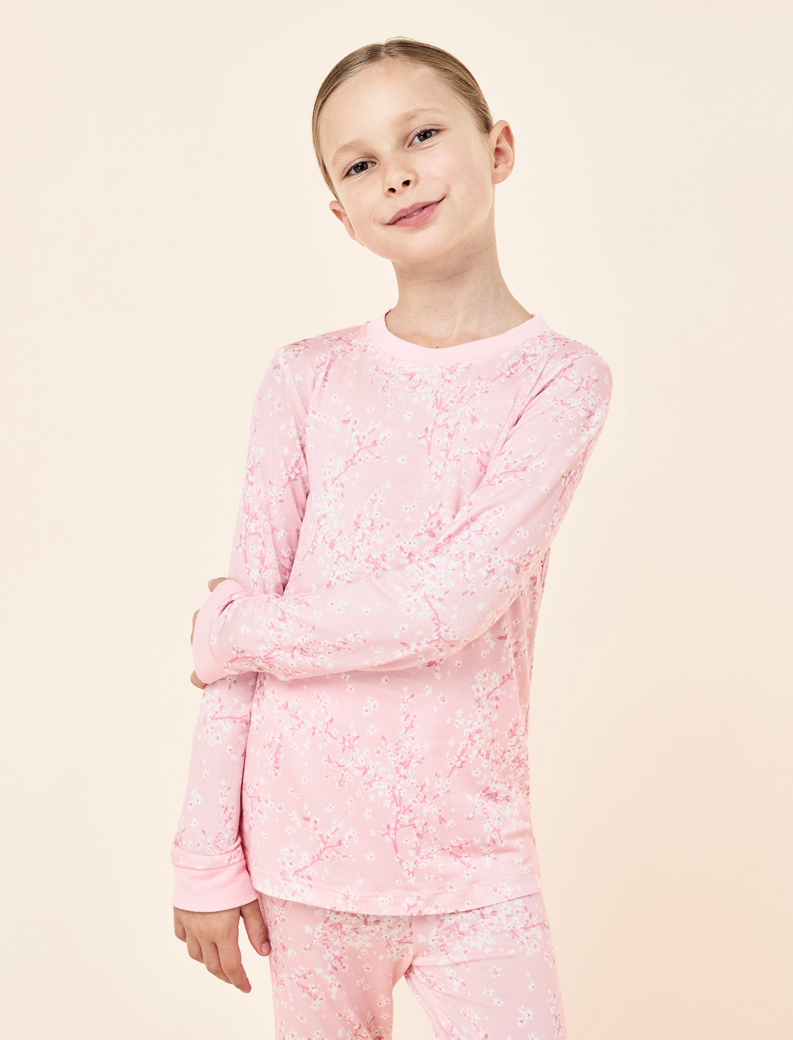Kids Cheri Blossom Pink Full Length PJ Set