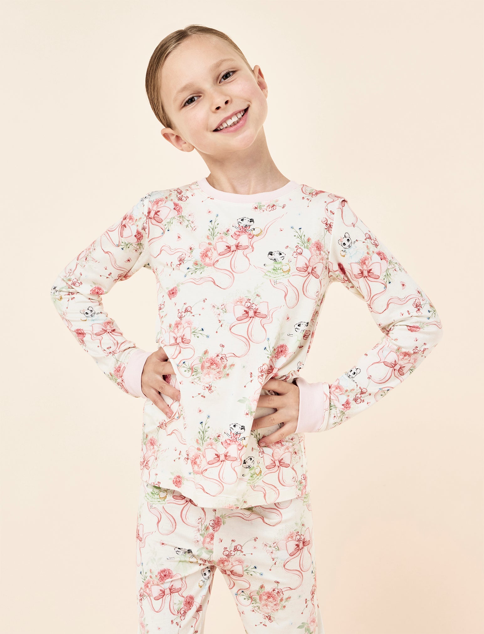 Claris The Mouse Kids Knit FL PJ Set