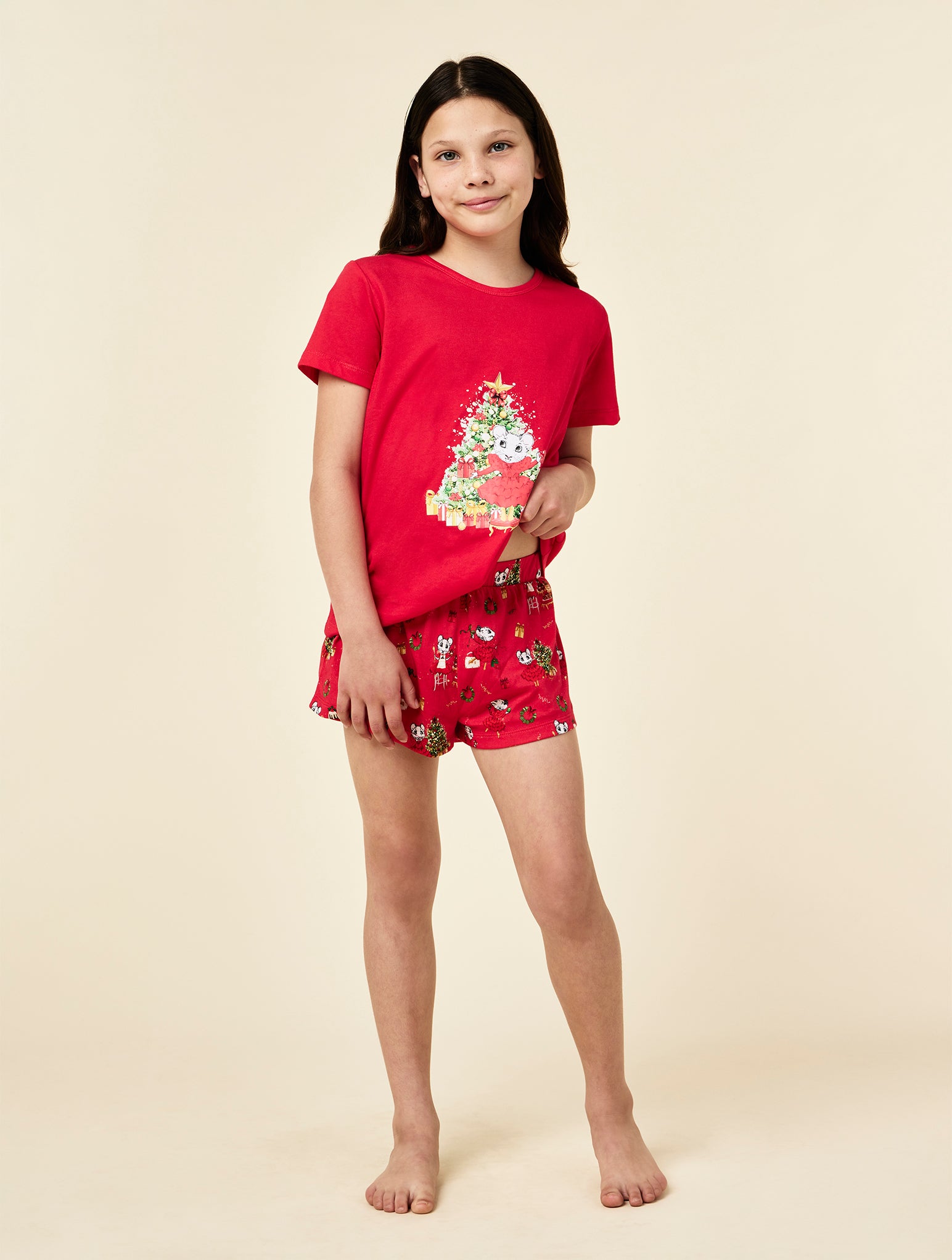 Claris The Mouse Kids Knit Placement PJ Set