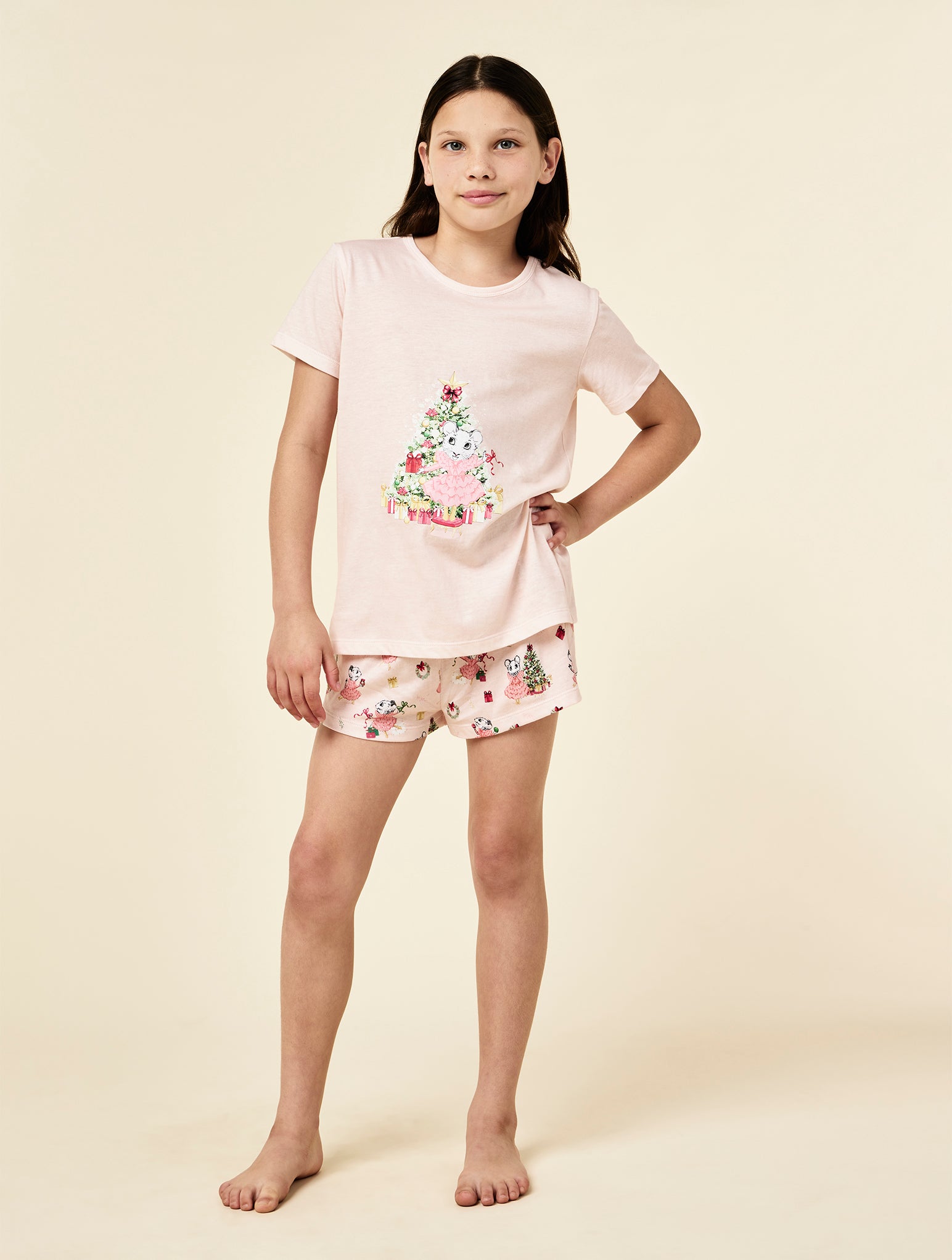 Claris The Mouse Kids Knit Placement PJ Set