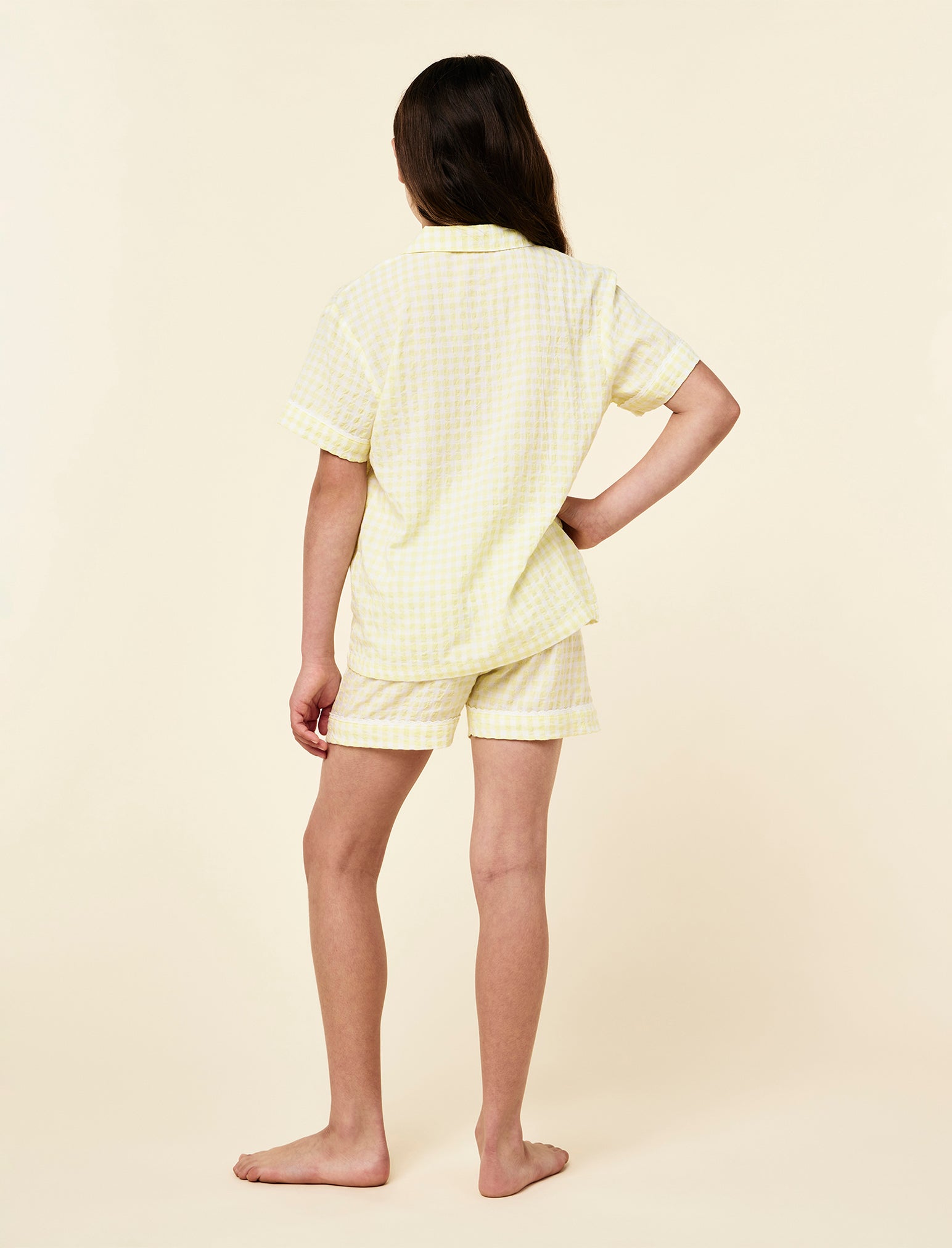 Kids Seersucker Gingham Boxer PJ Set