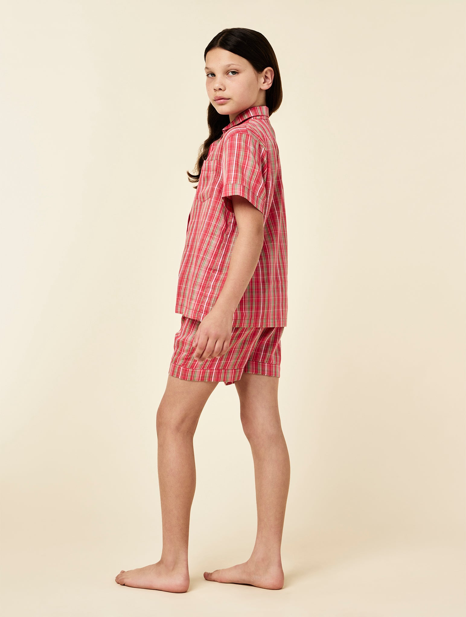 Kids Holiday Plaid PJ Boxer Set