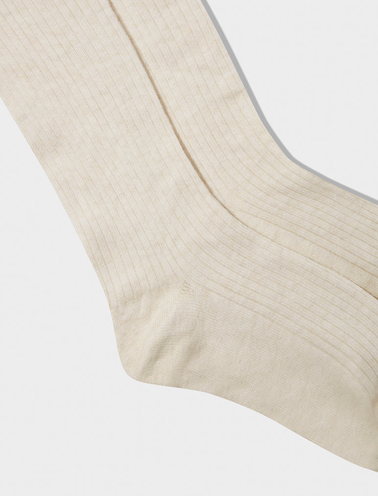 Organic Cotton Rib Socks in Ecru