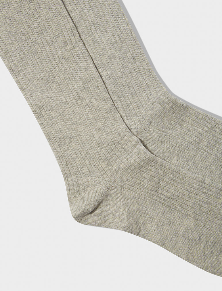Organic Cotton Rib Socks in Grey