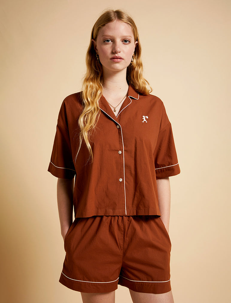 Karen Walker Runaway Girl Crop Boxer PJ Set