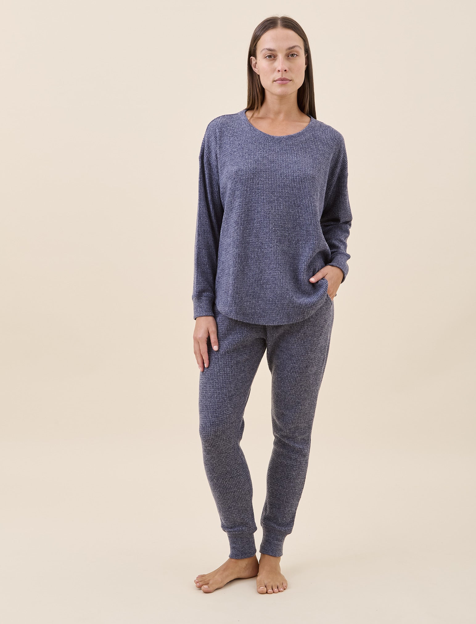 Super Soft Waffle LS Relaxed Top