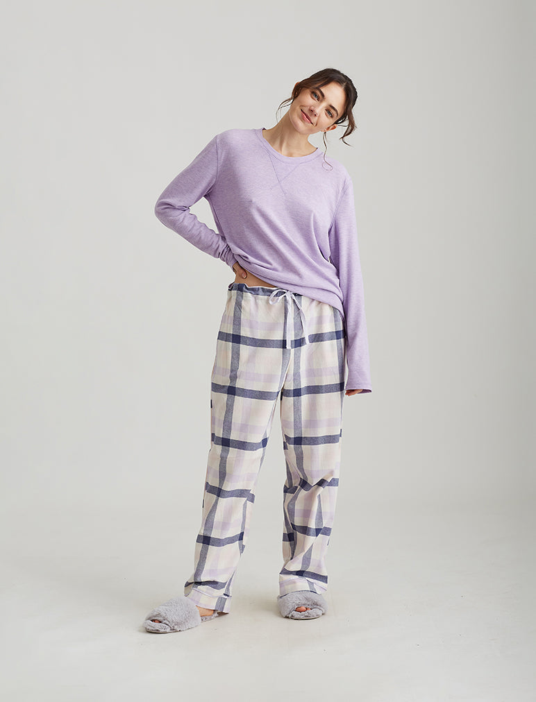 Organic Cotton Plaid Pant and Feather Soft LS Top