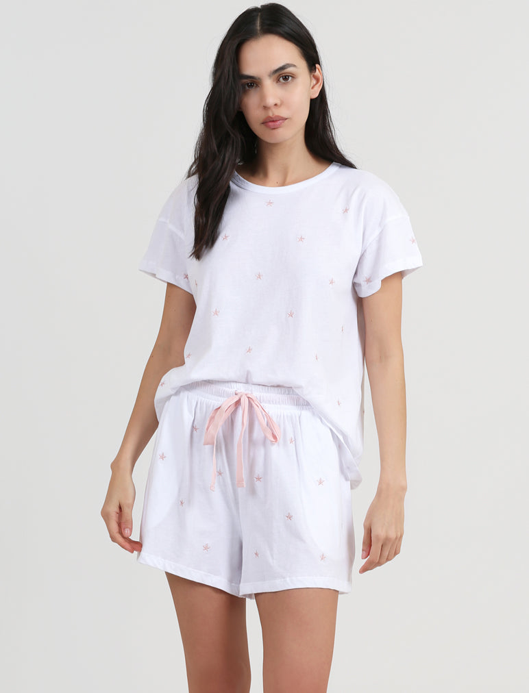 Embroidered Stars Boxer PJ Set