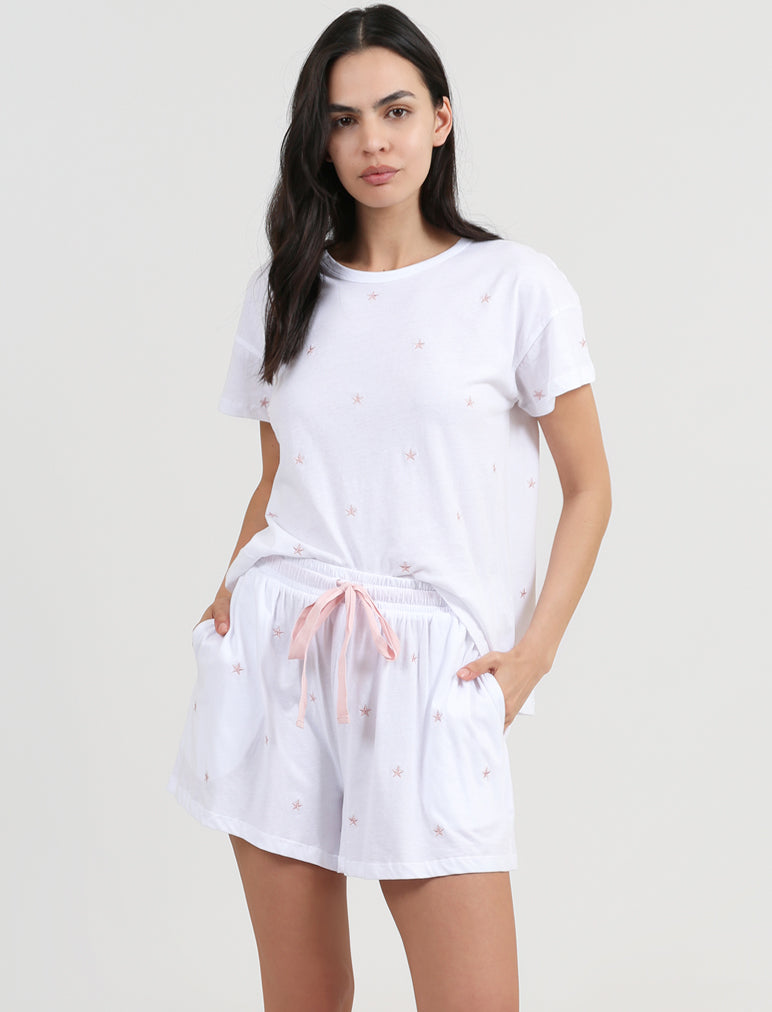 Embroidered Stars Boxer PJ Set