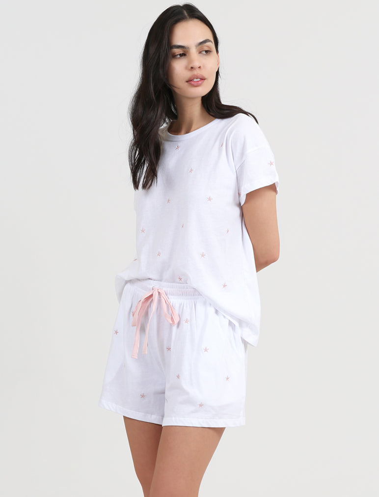 Embroidered Stars Boxer PJ Set
