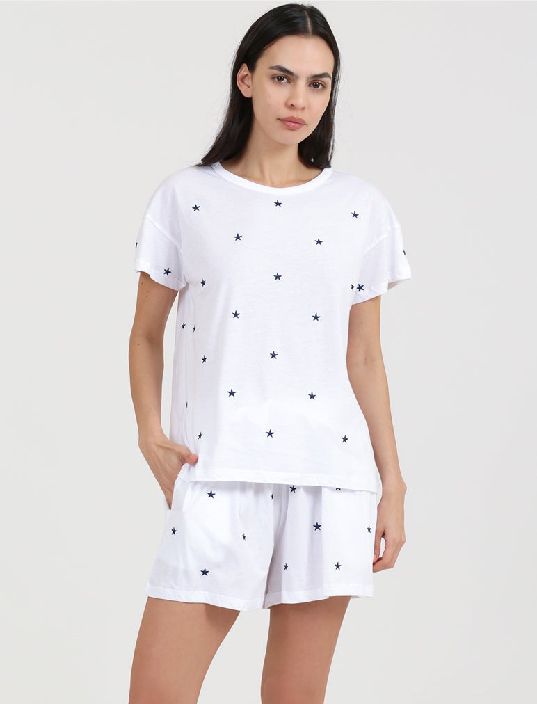 Embroidered Stars Boxer PJ Set