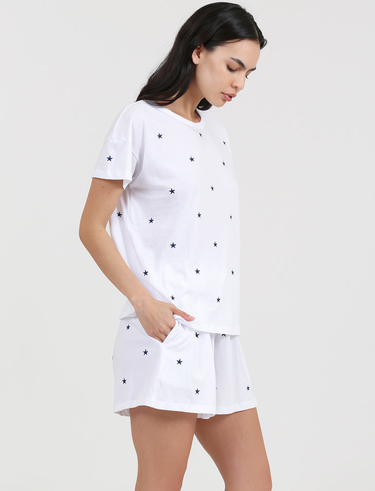 Embroidered Stars Boxer PJ Set