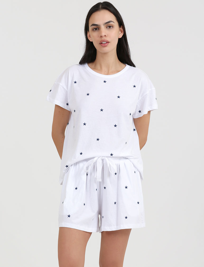 Embroidered Stars Boxer PJ Set
