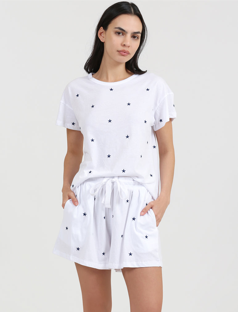Embroidered Stars Boxer PJ Set