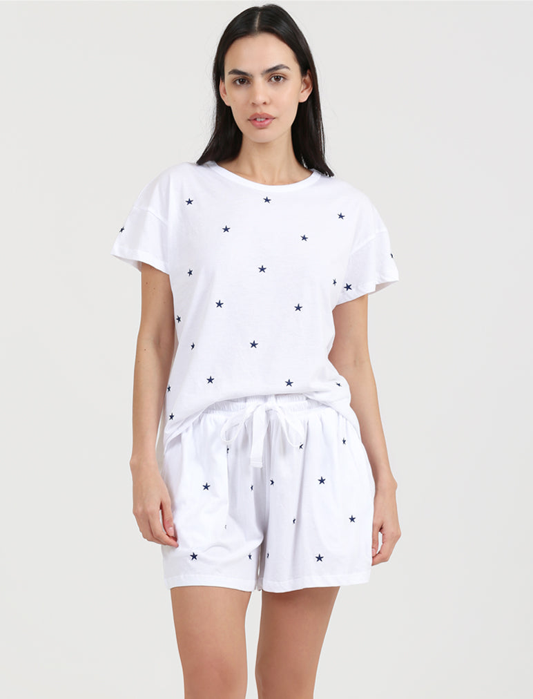 Embroidered Stars Boxer PJ Set