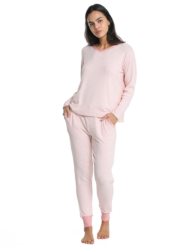 Feather Soft V-Neck LS Top and Jogger