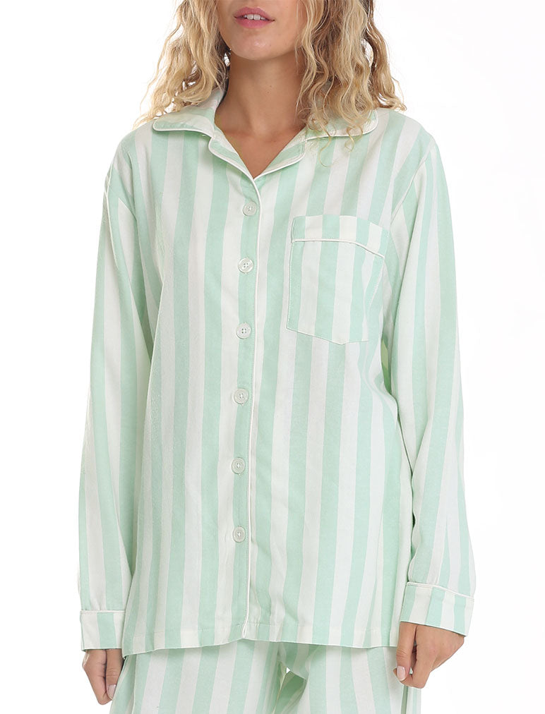 Cotton Stripe Full Length PJ